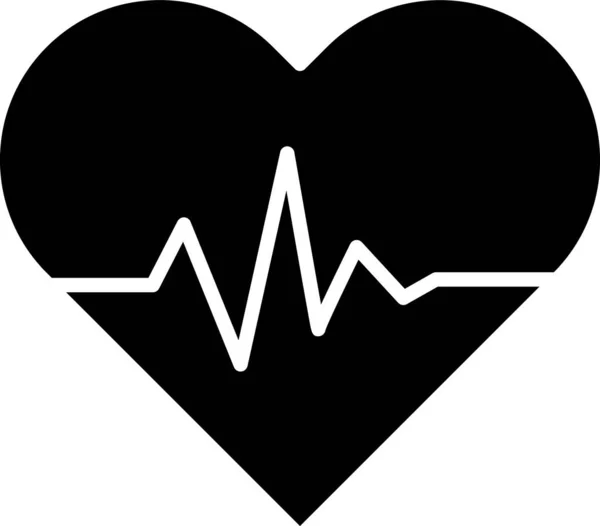 Icona della frequenza cardiaca nera isolata su sfondo bianco. Segno di battito cardiaco. Icona del polso cardiaco. Icona del cardiogramma. Illustrazione vettoriale — Vettoriale Stock