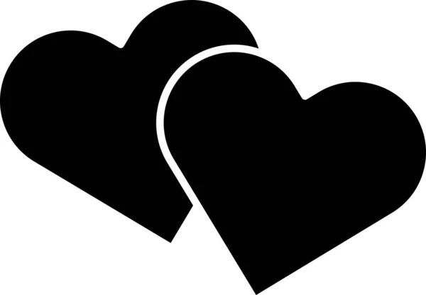 Ikona Czarnego Serca na białym tle. Romantyczny symbol połączony, połączony, pasja i ślub. Symbol walentynkowy. Ilustracja wektora — Wektor stockowy