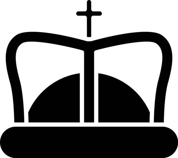 Ícone da coroa do rei preto isolado no fundo branco. Ilustração vetorial —  Vetores de Stock