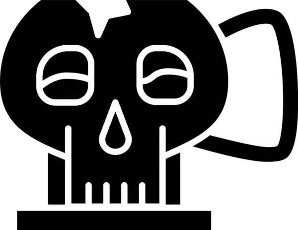 Copa Negra del icono del cráneo aislado sobre fondo blanco. Ilustración vectorial — Archivo Imágenes Vectoriales