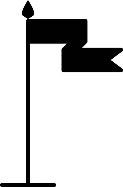 Zwarte middeleeuwse vlag pictogram geïsoleerd op witte achtergrond. Land, staat of gebied geregeerd door een koning of koningin. Vector Illustratie — Stockvector