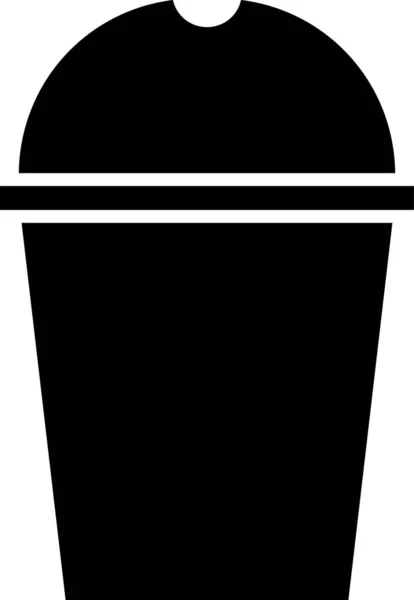 Icono de vidrio y agua de papel negro aislado sobre fondo blanco. Un vaso de refresco. Símbolo de bebida fría fresca. Ilustración vectorial — Archivo Imágenes Vectoriales