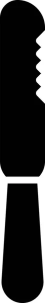 Ícone de faca de plástico descartável preto isolado no fundo branco. Ilustração vetorial —  Vetores de Stock