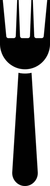 Schwarze Einweggabel aus Kunststoff isoliert auf weißem Hintergrund. Vektorillustration — Stockvektor