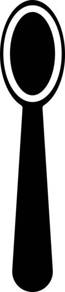 Black icona cucchiaio di plastica usa e getta isolato su sfondo bianco. Illustrazione vettoriale — Vettoriale Stock