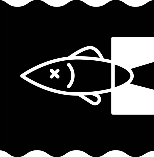 Black Stop oceán plastové znečištění ikony izolované na bílém pozadí. Koncept ochrany životního prostředí. Ryby řeknou umělé hmotě ne. Vektorová ilustrace — Stockový vektor
