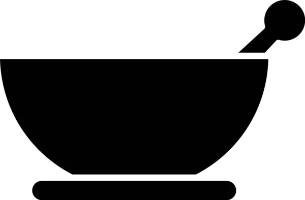 Schwarzer Mörser und Stößel-Symbol isoliert auf weißem Hintergrund. Vektorillustration — Stockvektor