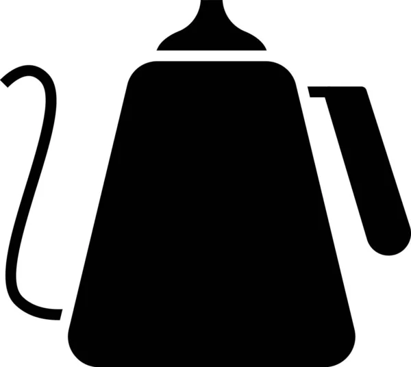 Чорний кетл з ручним іконом, ізольованим на білому тлі. Ікона чайника. Векторний приклад — стоковий вектор
