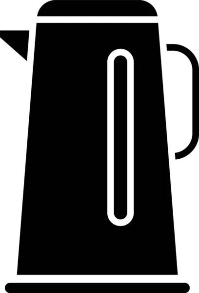 Чорний кетл з ручним іконом, ізольованим на білому тлі. Ікона чайника. Векторний приклад — стоковий вектор
