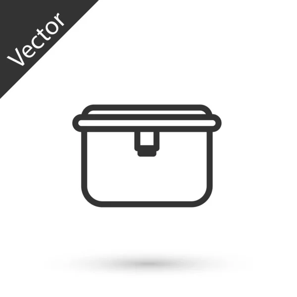 Graue Linie Lunchbox Symbol isoliert auf weißem Hintergrund. Vektorillustration — Stockvektor