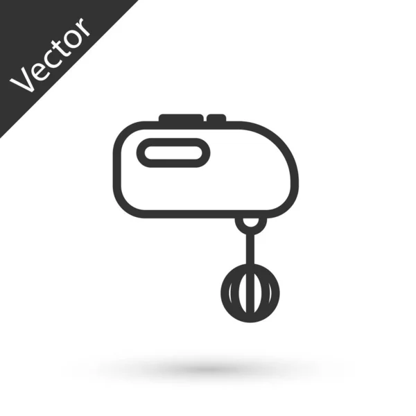 Línea gris Icono de mezclador eléctrico aislado sobre fondo blanco. Licuadora de cocina. Ilustración vectorial — Vector de stock