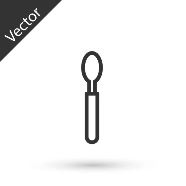 Línea gris Icono de cuchara aislado sobre fondo blanco. Utensil de cocina. Signo de cubertería. Ilustración vectorial — Archivo Imágenes Vectoriales