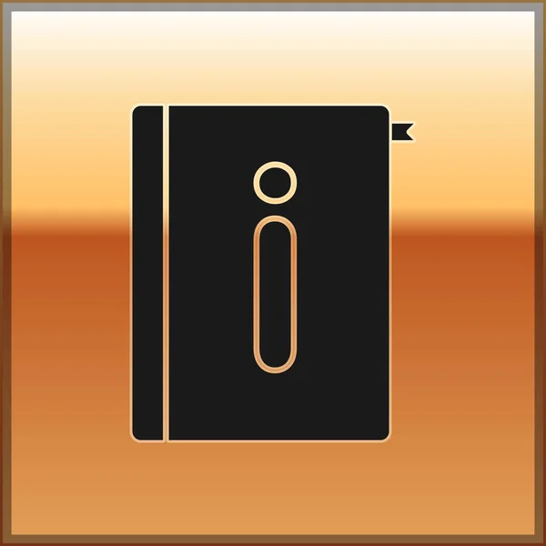 Schwarzes Symbol für die Bedienungsanleitung auf goldenem Hintergrund. Benutzerhandbuch. Hinweisschild. vor Gebrauch lesen. Vektorillustration — Stockvektor