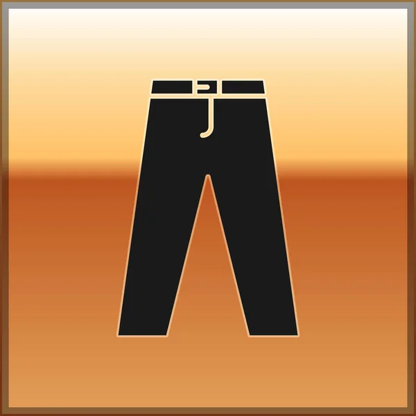Black Pants ícone isolado no fundo de ouro. Ilustração vetorial —  Vetores de Stock