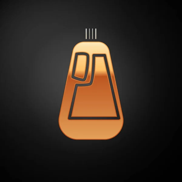 Oro Botella de plástico para detergente líquido para ropa, lejía, lavavajillas icono líquido aislado sobre fondo negro. Ilustración vectorial — Vector de stock