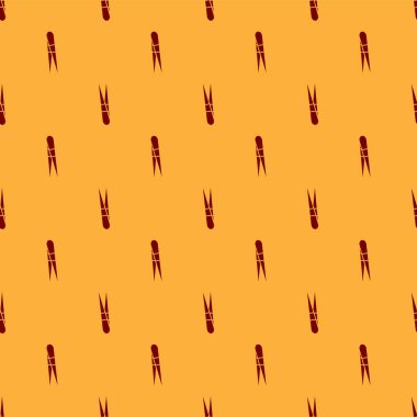 Kırmızı Kaş cımbızı simgesi kahverengi arka planda izole edilmiş pürüzsüz desen. Saçlar için kozmetik cımbız. Vektör İllüstrasyonu