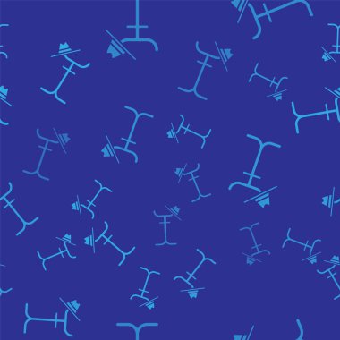 Mavi Ceket standı simgesi mavi arka planda izole edilmiş, pürüzsüz desen. Vektör İllüstrasyonu