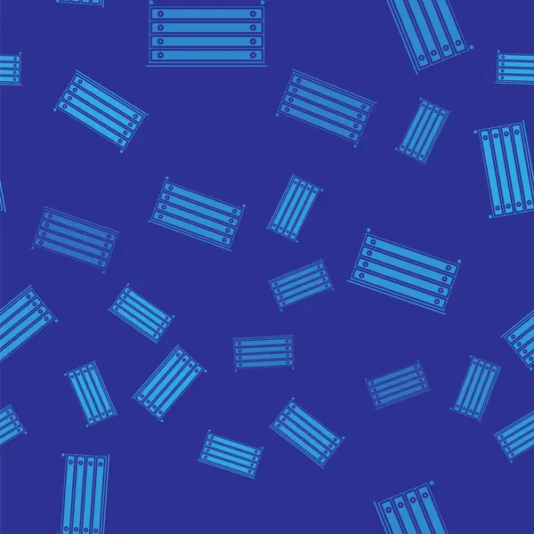 Caixa azul de gavetas ícone isolado padrão sem costura no fundo azul. Ilustração vetorial — Vetor de Stock