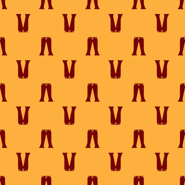 Red Pants icono aislado patrón sin costura sobre fondo marrón. Ilustración vectorial — Vector de stock