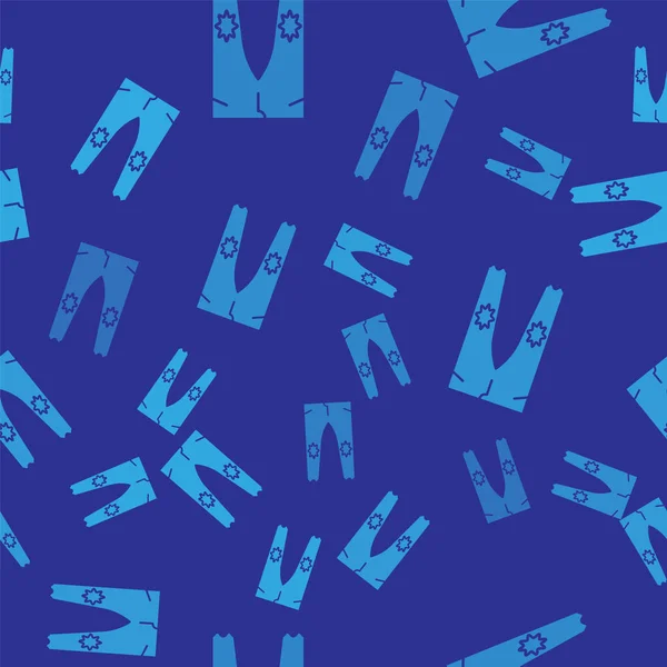 Blaue Hose Symbol isoliert nahtlose Muster auf blauem Hintergrund. Vektorillustration — Stockvektor