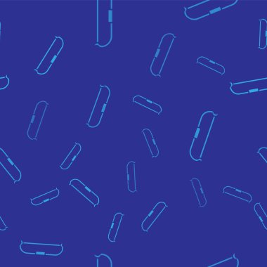 Mavi ortaçağ yay ikonu mavi arka planda izole edilmiş pürüzsüz desen. Ortaçağ silahı. Vektör İllüstrasyonu