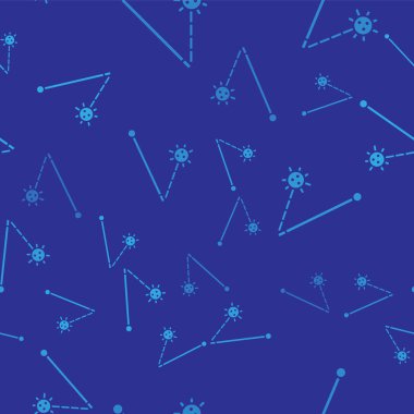 Mavi Ortaçağ zincirlenmiş topuz ikonu mavi arka planda izole edilmiş pürüzsüz desen. Ortaçağ silahı. Vektör İllüstrasyonu