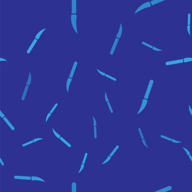 Mavi Bıçak simgesi mavi arka planda kusursuz desen izole etti. Çatal bıçak sembolü. Vektör İllüstrasyonu