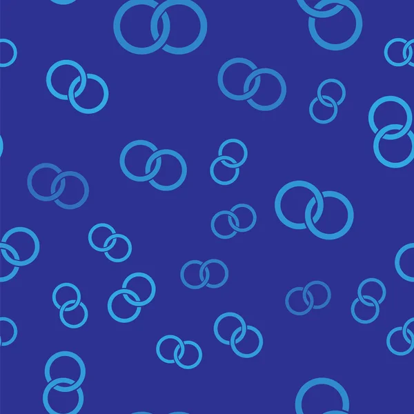 Anillos de boda azul icono aislado patrón sin costura sobre fondo azul. Signo de joyería de novia y novio. Icono del matrimonio. Icono de anillo de diamante. Ilustración vectorial — Vector de stock