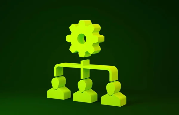 Yellow Lead management icon isolated on green background. Minimalism concept. 3d illustration 3D render