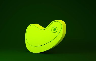 Yellow Steak meat icon isolated on green background. Minimalism concept. 3d illustration 3D render
