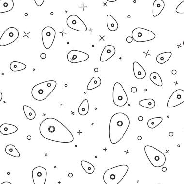 Siyah çizgi simgesi, beyaz arkaplanda izole edilmiş kusursuz desen. Gardiyan. Güvenlik, güvenlik, koruma, gizlilik kavramı. Vektör İllüstrasyonu