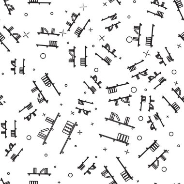 Kitap simgesine sahip siyah çizgi rafı beyaz arkaplanda izole edilmiş pürüzsüz desen. Raflar işaretli. Vektör İllüstrasyonu