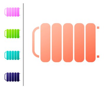 Coral Isıtma Radyatörü simgesi beyaz arkaplanda izole edildi. Renk simgelerini ayarla. Vektör İllüstrasyonu