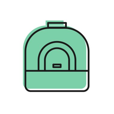 Beyaz arkaplanda siyah çizgi fırın simgesi izole edildi. Fırın tabelası. Vektör İllüstrasyonu