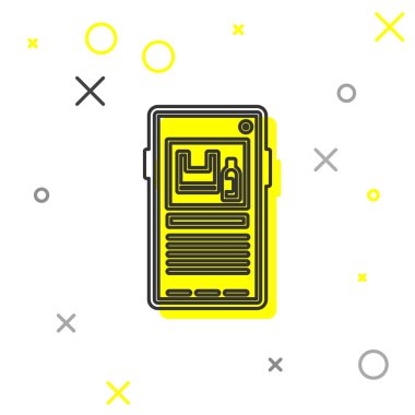 Gri çizgi. Plastik kirliliği önleme simgesi beyaz arkaplanda izole edildi. Ekolojik poster. Vektör İllüstrasyonu