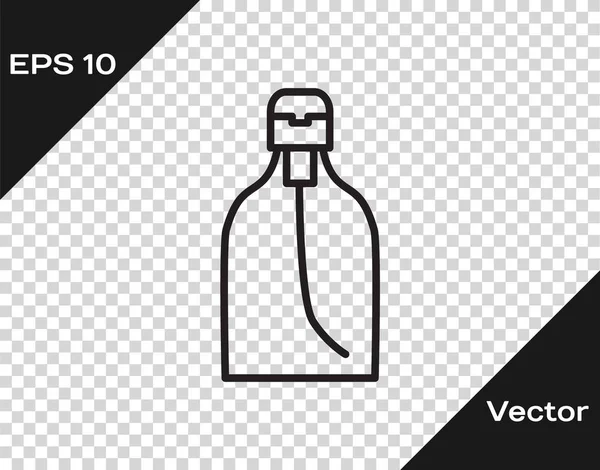 Черная Линия Бутылка Жидкого Антибактериального Мыла Иконкой Диспенсера Изолированы Прозрачном — стоковый вектор