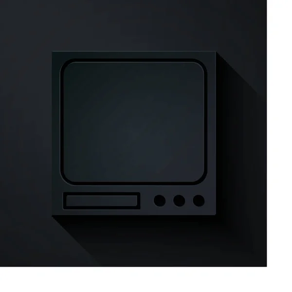 Χάρτινη Κοπή Εικονίδιο Ηλεκτρονικής Κλίμακας Απομονωμένο Μαύρο Φόντο Εξοπλισμός Μέτρησης — Διανυσματικό Αρχείο