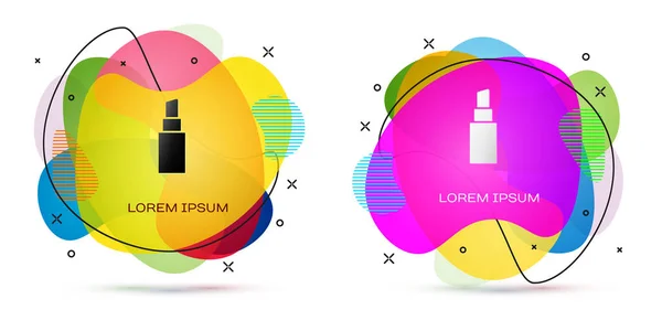 Color Lipstick Icon Isolated White Background Abstract Banner Liquid Shapes — 스톡 벡터