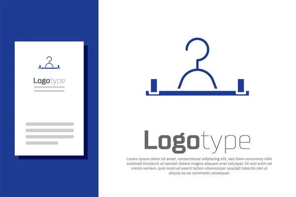 Blauwe Hanger Garderobe Pictogram Geïsoleerd Witte Achtergrond Cloakroom Icoon Kleding — Stockvector