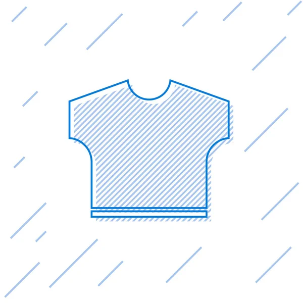 Camiseta Línea Azul Icono Aislado Sobre Fondo Blanco Ilustración Vectorial — Vector de stock