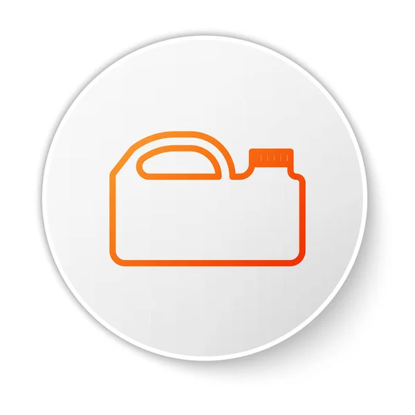 Orange Line Plastic Canister Motor Machine Oil Icon Isolated White — Stock Vector