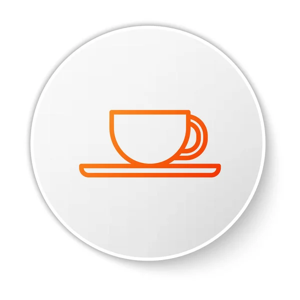 Orange Line Coffee Cup Icon Isolated White Background Tea Cup — Stock Vector