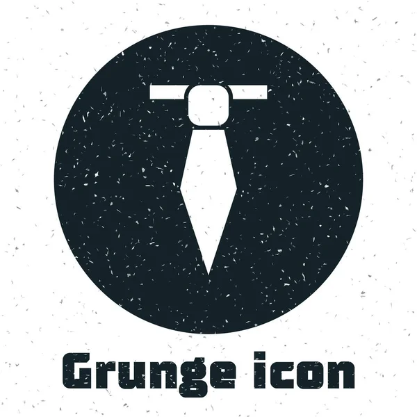 Grunge Tie Icono Aislado Sobre Fondo Blanco Símbolo Corbata Paño — Vector de stock