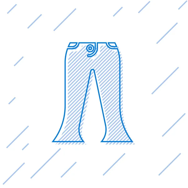 Blaue Linie Hose Symbol Isoliert Auf Weißem Hintergrund Vektorillustration — Stockvektor