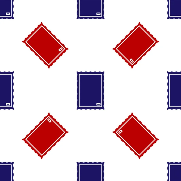 Blå Och Röd Bild Ikon Isolerad Sömlös Mönster Vit Bakgrund — Stock vektor