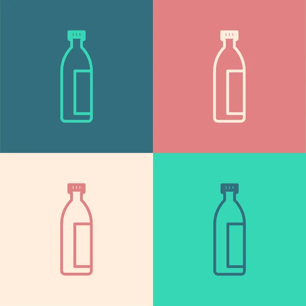 Línea Color Crema Loción Icono Tubo Cosmético Aislado Fondo Color — Vector de stock