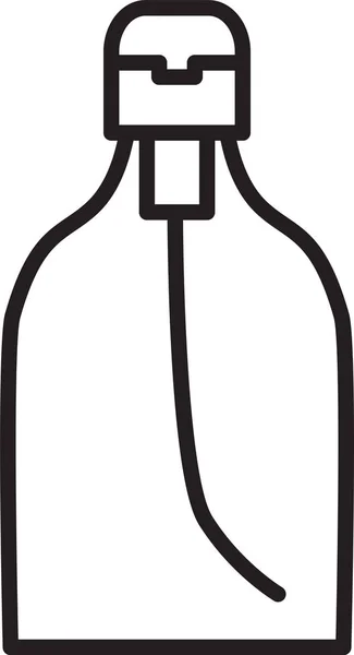 Svart Linje Flaska Med Flytande Antibakteriell Tvål Med Dispenser Ikon — Stock vektor