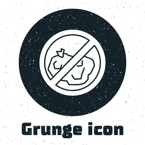 Grunge Aucune Icône Poubelle Isolée Sur Fond Blanc Illustration Vectorielle — Image vectorielle