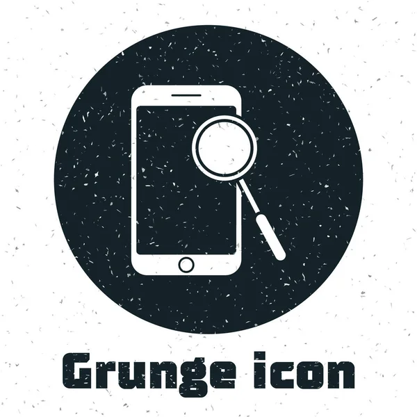 Grunge Handy Diagnose Symbol Isoliert Auf Weißem Hintergrund Anpassung Von — Stockvektor