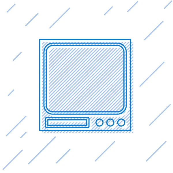 Modrá Čára Ikona Elektronických Vah Izolovaná Bílém Pozadí Zařízení Pro — Stockový vektor